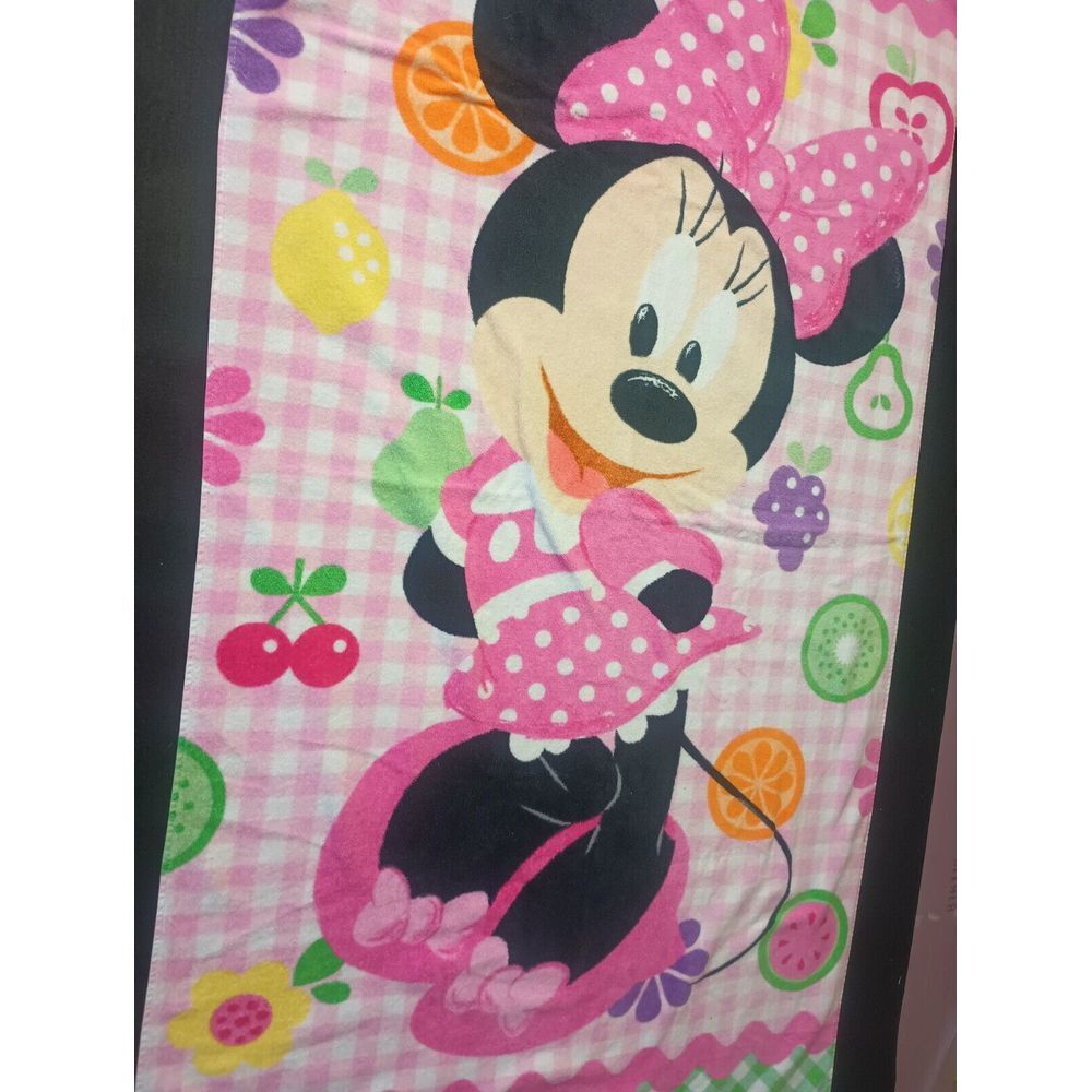 Disney Store Kid Mixed Fruit Minnie Mouse One Size 100% Cotton Beach Towel